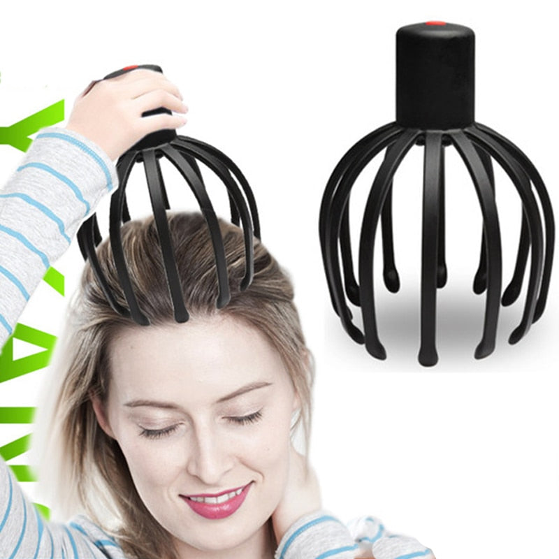 Close-up of the 12 flexible TPE arms on the electric head massager