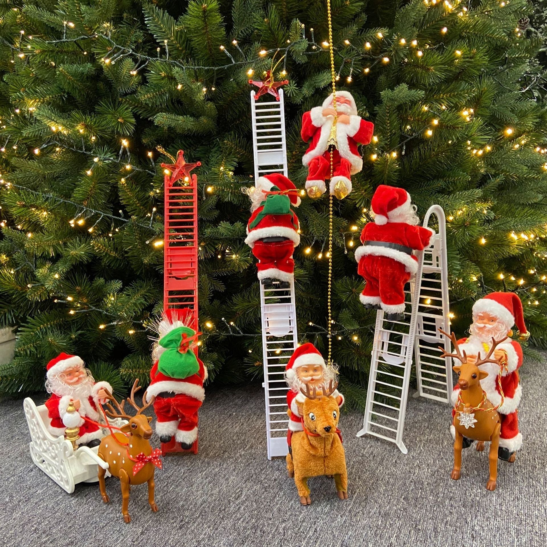 Various styles of the Electric Christmas Santa Claus decor
