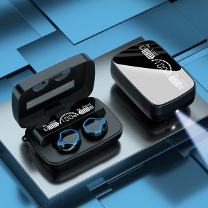 Wireless noise-canceling earbuds with flashlight charging case