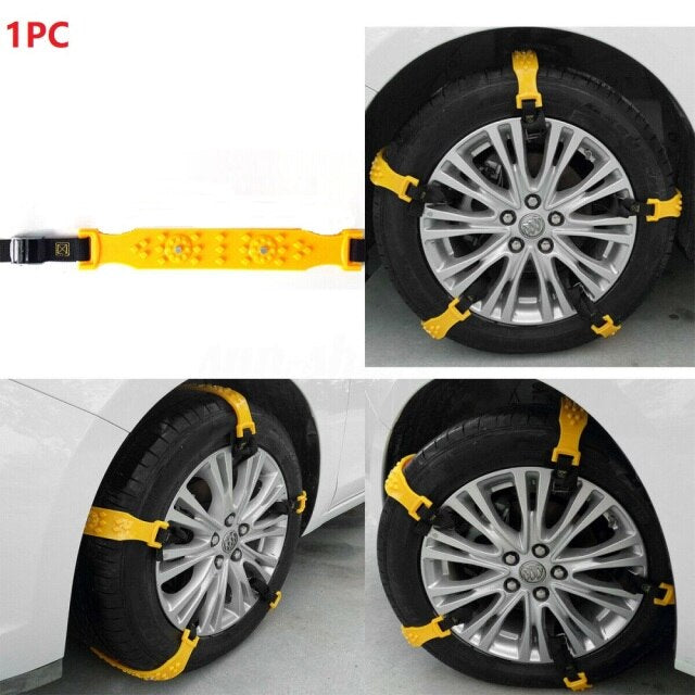 SUV equipped with Anti-Slip Tire Snow Car Chains for winter driving