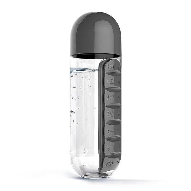 Sleek and portable design of the pill organizer bottle