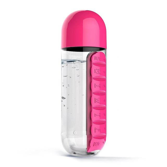 Using the Water Bottle Pill Organizer on the go