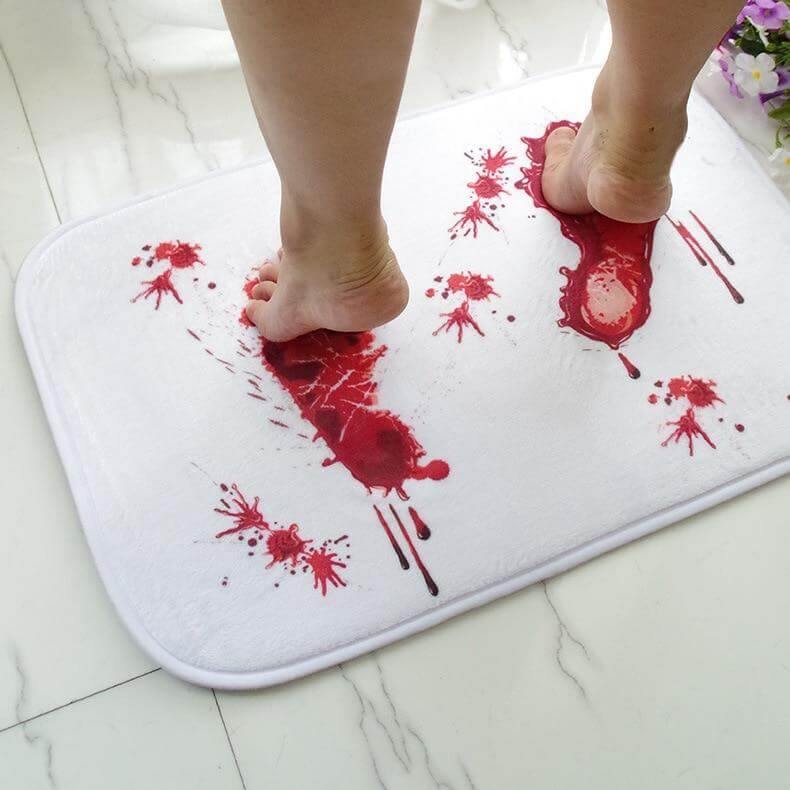 Bloody Footprint Bath Mat