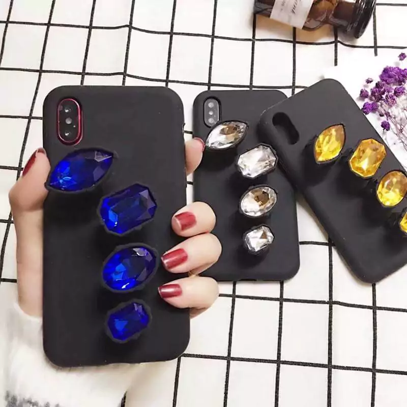 Luxury iPhone X Finger Diamond Ring Protector