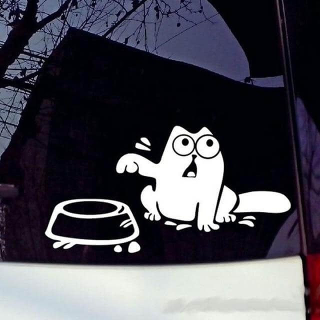 Different color options for the unique cat fuel cap sticker
