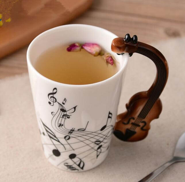 Guitar Pattern Ceramic Mug