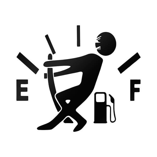 Detailed view of the black Funny Fuel Man Car Sticker decal