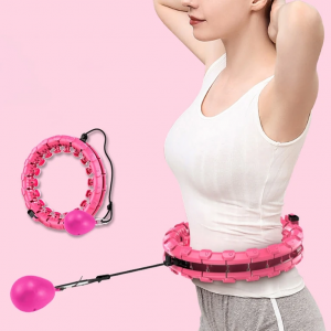 Adjustable smart hula hoop with a gravity ball for waist toning