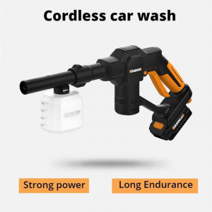 Cordless electric car pressure washer for exterior and interior cleaning