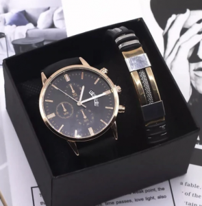 Vintage Watch Leather Band Gift Set