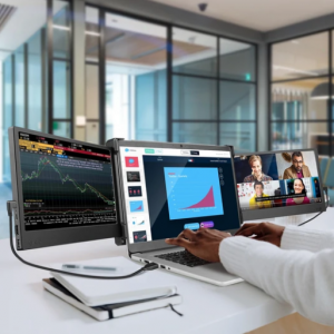Intelligent Portable Laptop Monitor Extension for dual screens