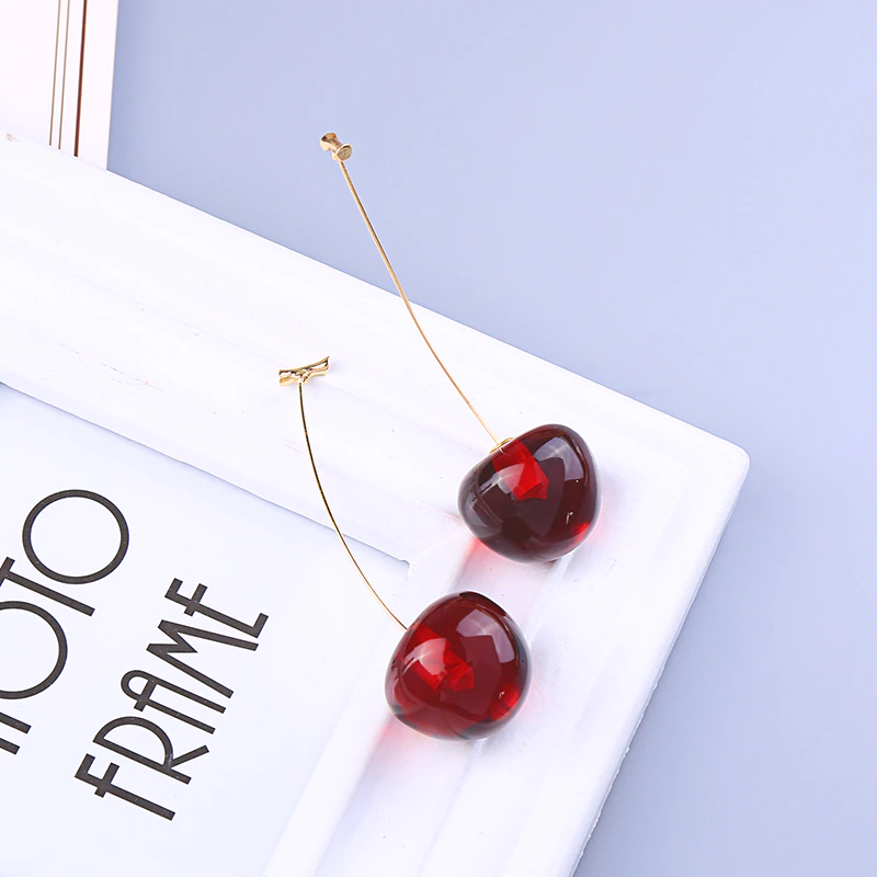 Lifestyle shot of the cherry fruit earrings as a perfect gift for her