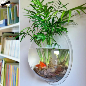 Wall-Mounted Clear Aquatic Creature Container Blossom Vase