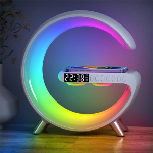 Smart aurora wireless charger bluetooth speaker