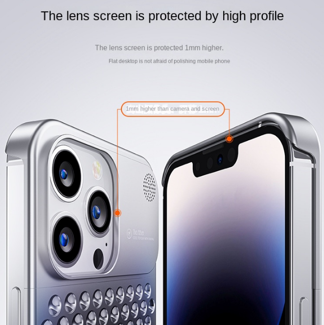 Detailed view of the shockproof corners on the Metal Vent Premium Aluminum Alloy iPhone Case