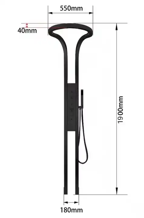 Close-up of shower handle controls