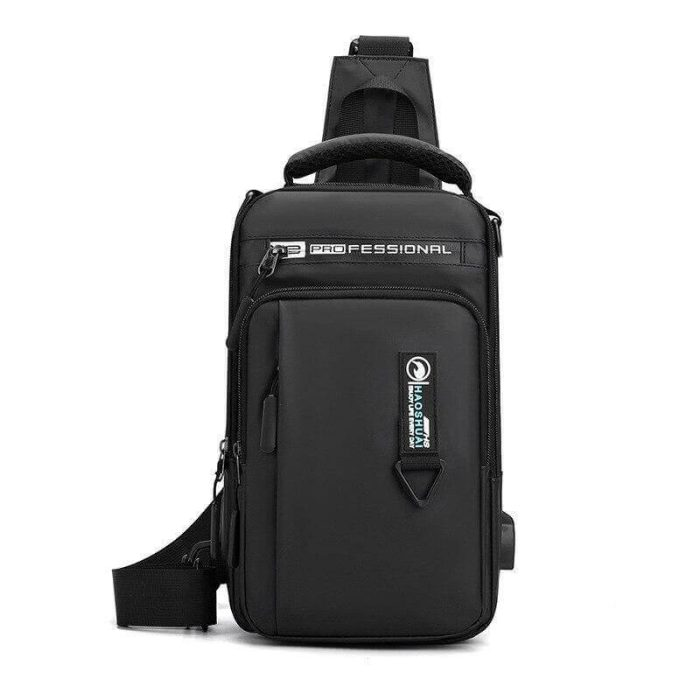 Water-resistant USB Crossbody Shoulder Bag