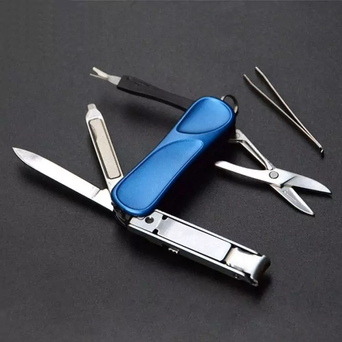 Versatile 10-in-1 stainless steel EDC keychain tool