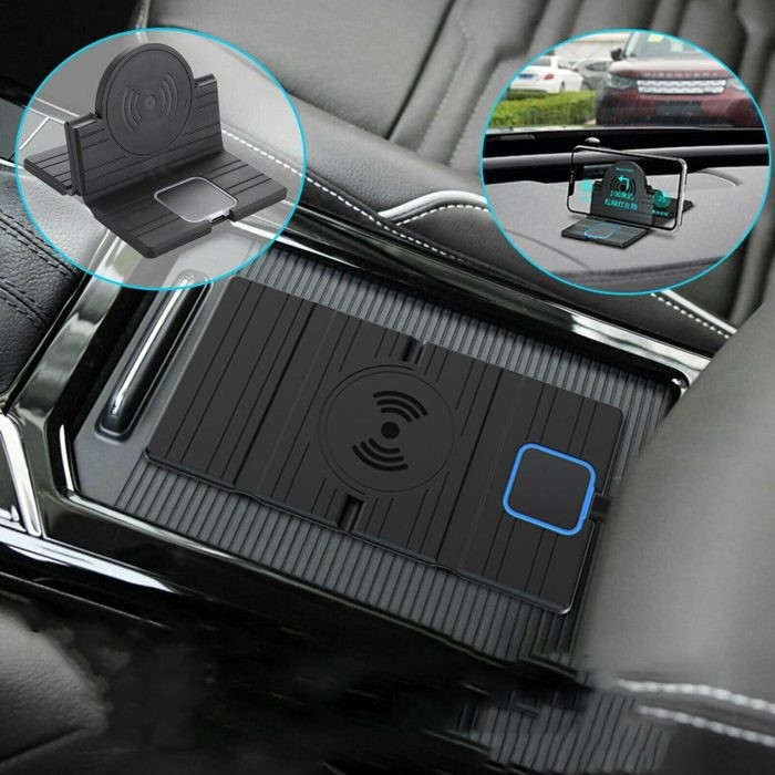Compact portable power bank charging a smartphone using AA batteries.