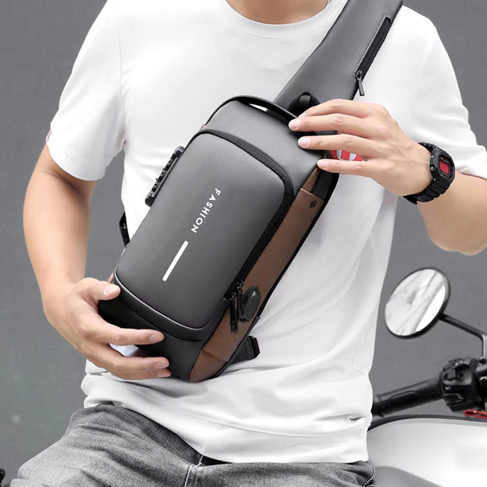 Sleek Crossbody Leather Anti-Theft Waterproof Bag for daily use