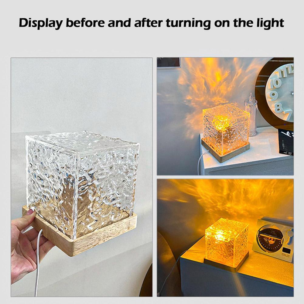 The diamond lamp creating a warm, cozy ambiance in a bedroom