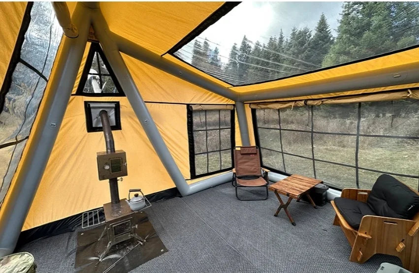 Detailed view of the durable, waterproof material of the Wild Escape camping tent