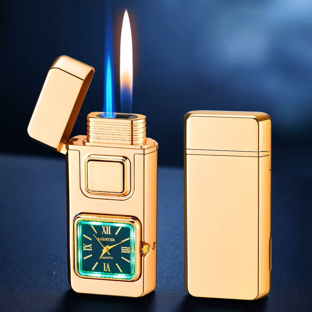 Elegant zinc alloy body of the dual-flame lighter gift
