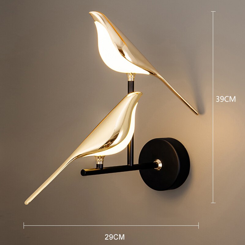 A pair of Nordic Bird Lamps installed as a creative home decor gift