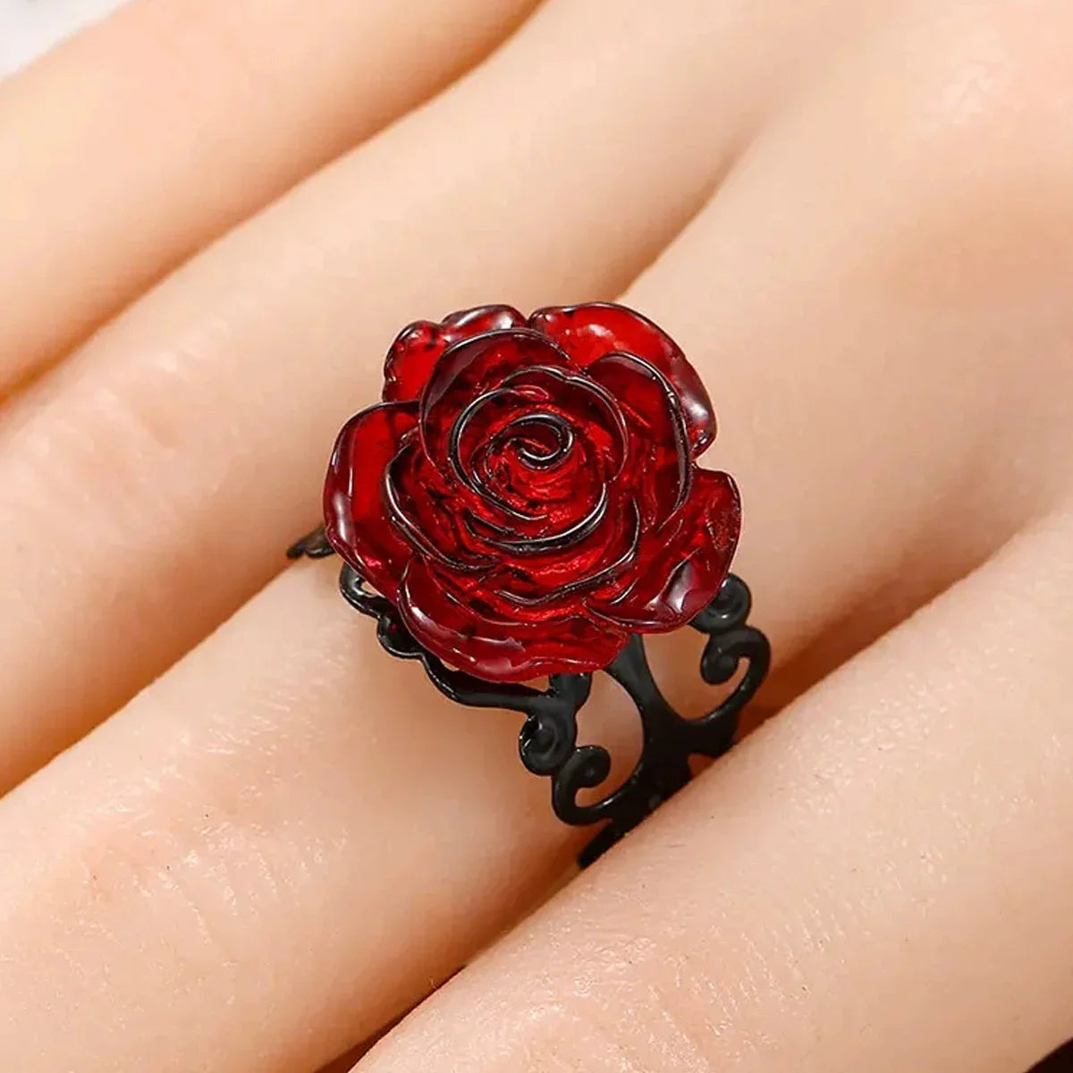 The Gothic Dark Rose Ring, a perfect and creative gadget for style enthusiasts