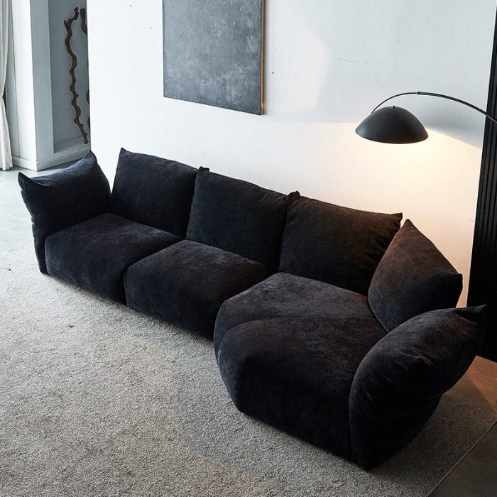 Luxurious Italian style minimalist velvet sofa with adjustable features