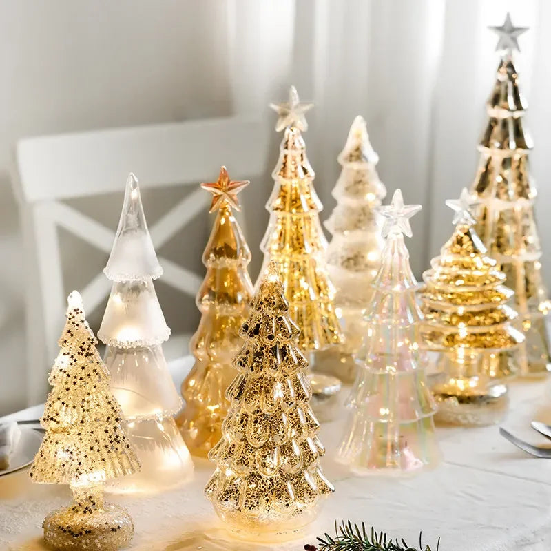 A single frosted glass tree lamp as a perfect holiday gift idea for home decor lovers