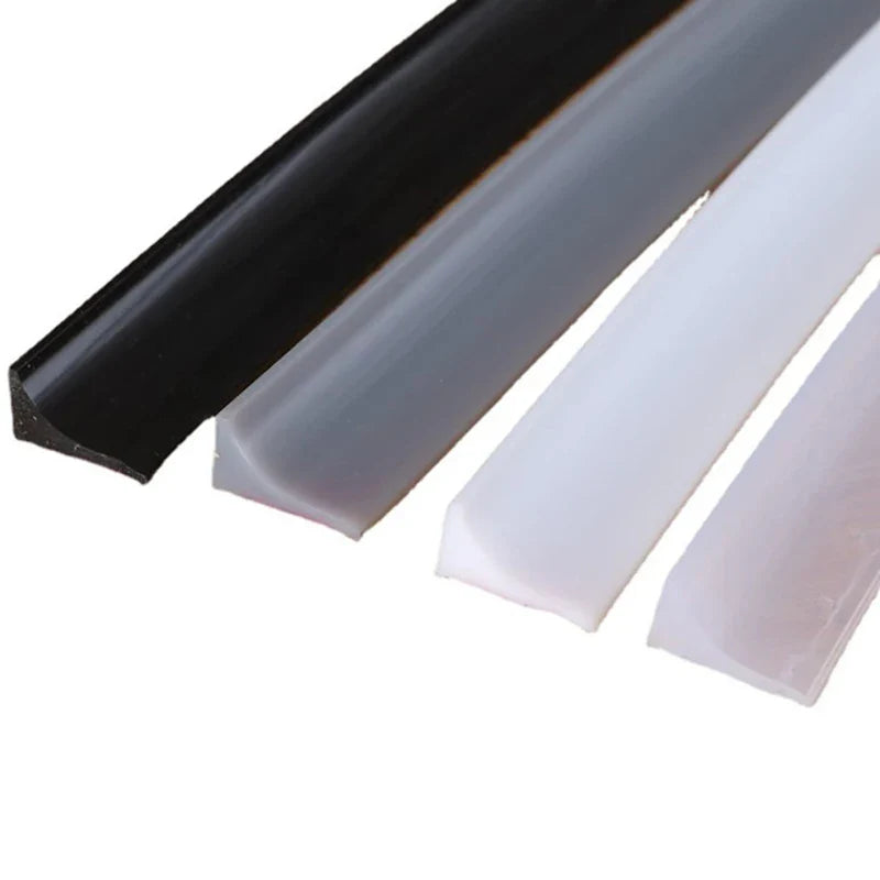 Demonstration of the flexible silicone barrier being bent into shape