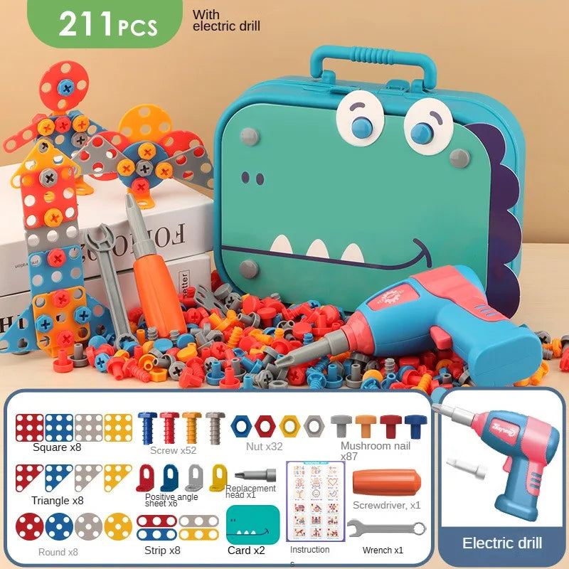 Detailed view of the components in the Little Mechanic Kids Toy Set