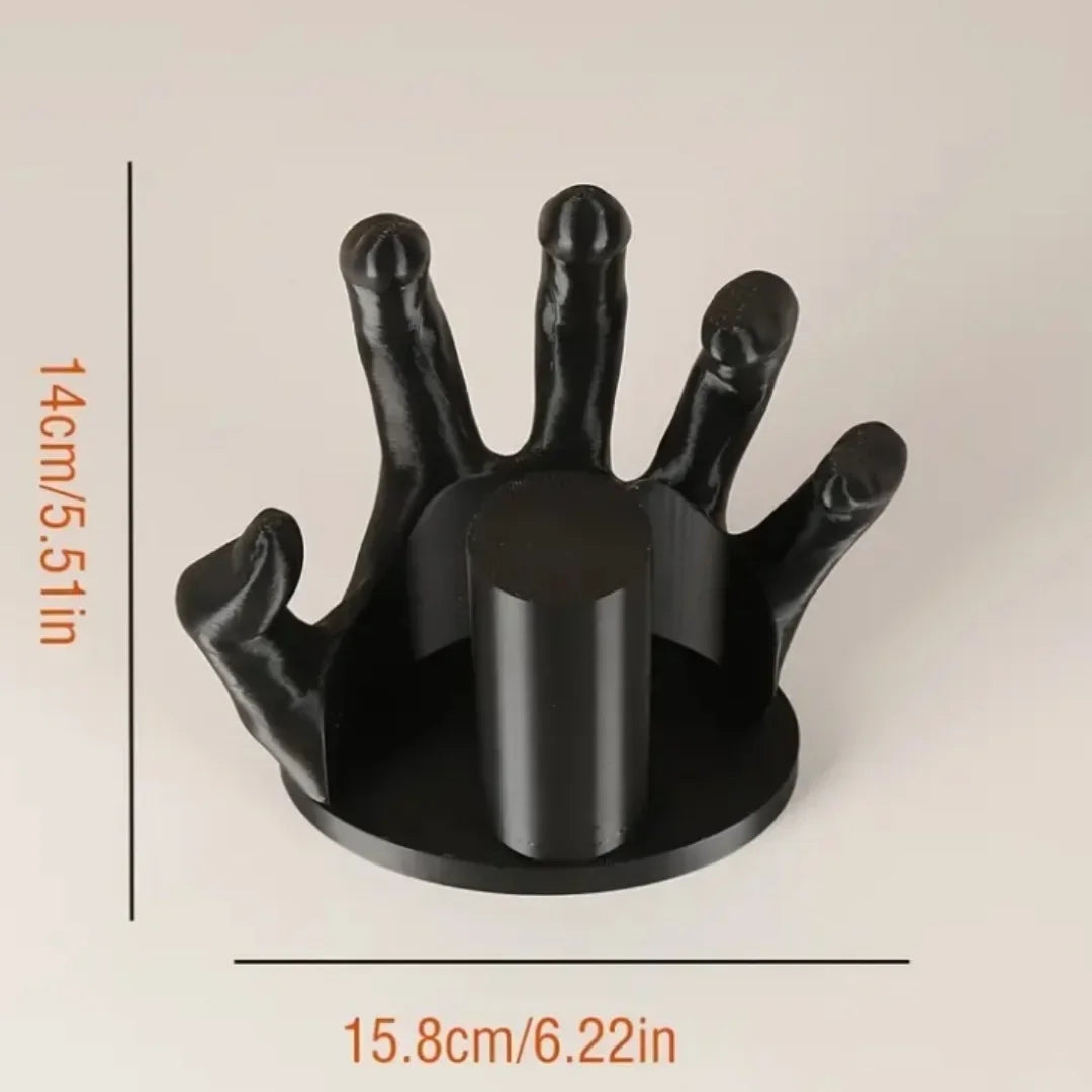 Close-up detail of the sculpted Witch Hand Toilet Paper Holder