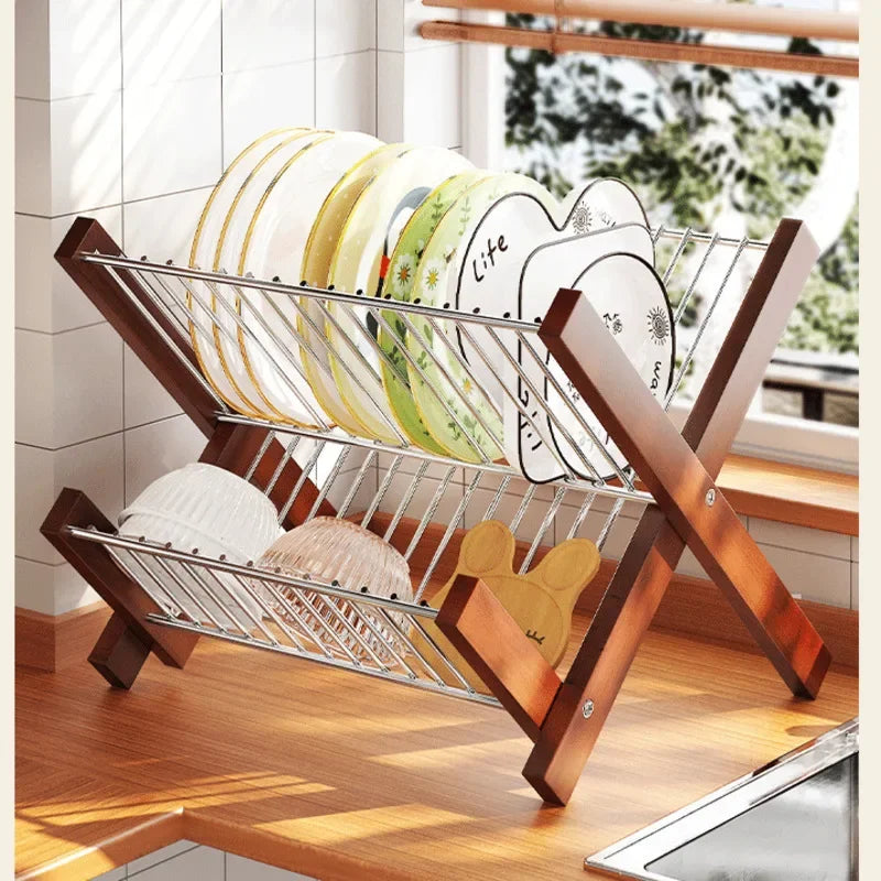 Swift Fold Collapsible Dish Drying Rack in a modern kitchen setting