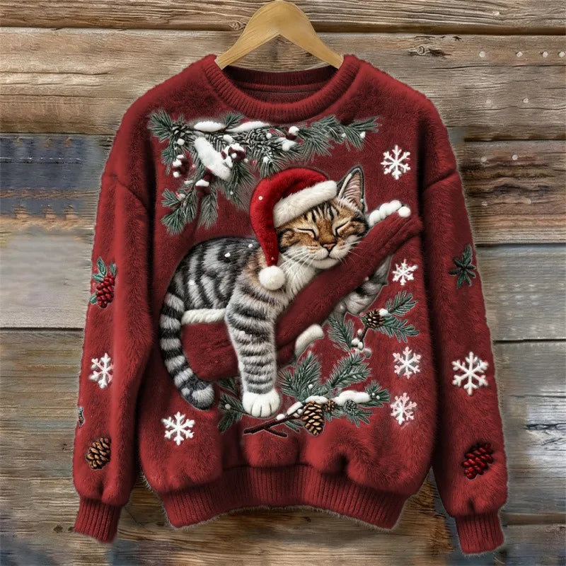 A unique gift idea showing the back of the plush Christmas sweater