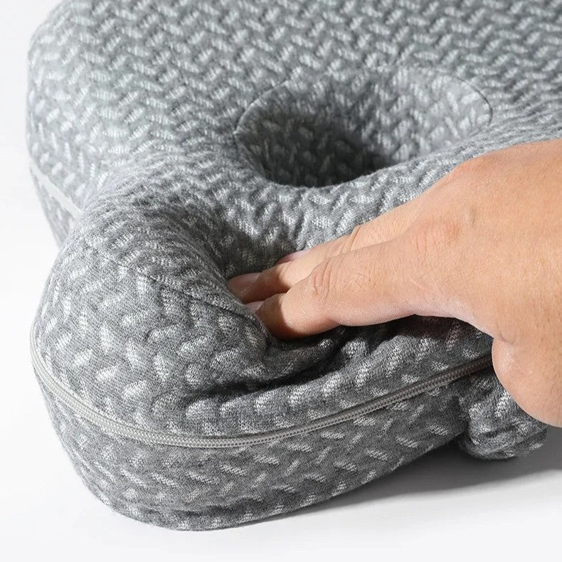 Close-up of the memory foam and breathable cover of the leg pillow