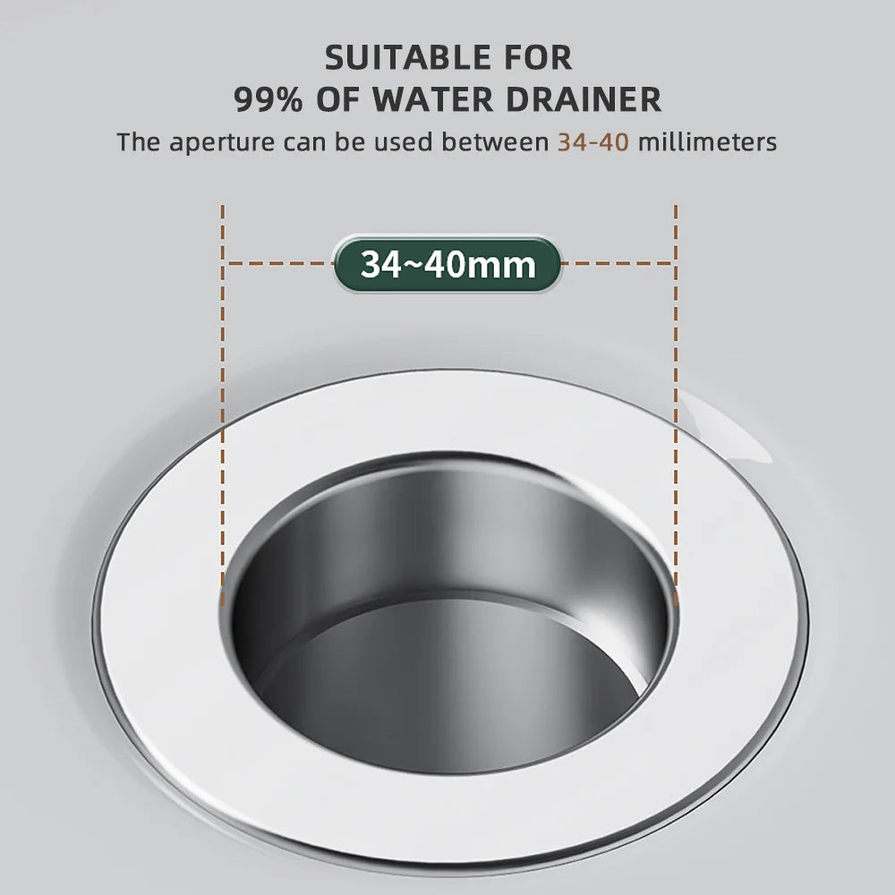 Detailed view of the pop-up drain sink strainer filter basket