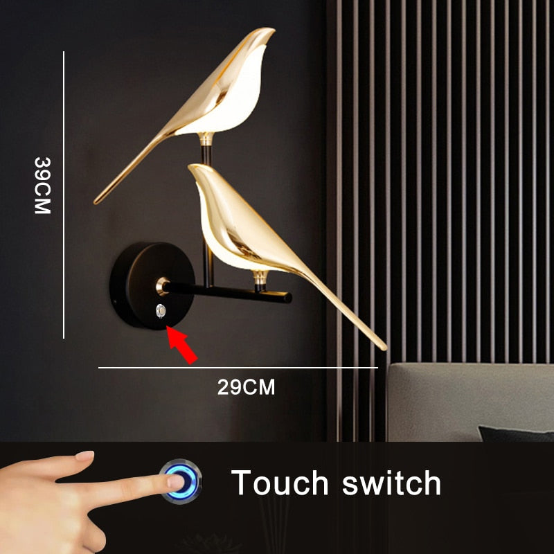 Unique wall bird lamp shown as an ideal gift idea for home decor enthusiasts