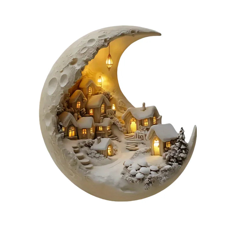 Dimensions and size of the Moon Winter City Decor