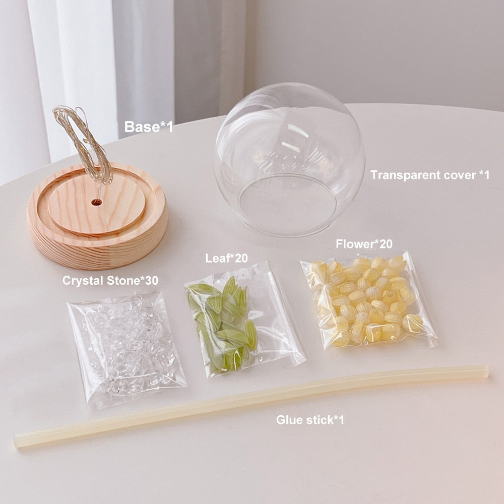 DIY kit components for the creative tulip lamp gadget