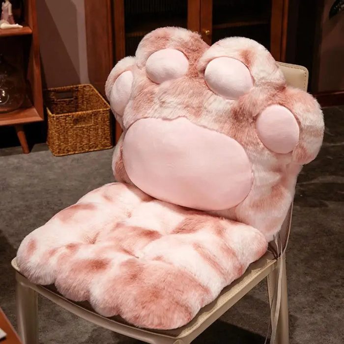 Cozy Feline Paw Plush Seat Pillow