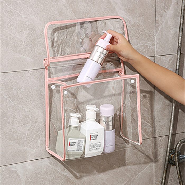 Clear waterproof hanging shower caddy
