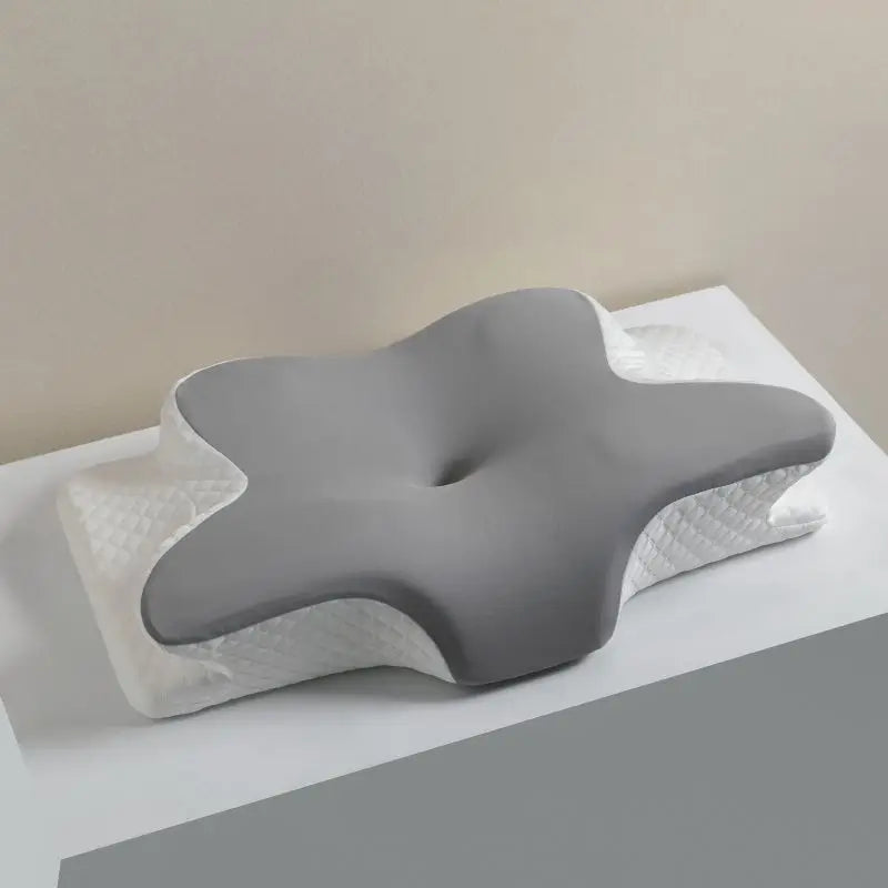 Diagram showing the supportive ergonomic zones of the star-shape pillow for pressure relief