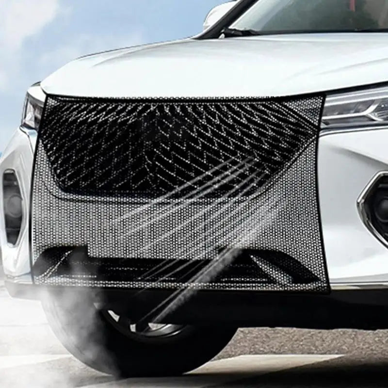 Close-up view of the durable nylon mesh material used for the car radiator protector.