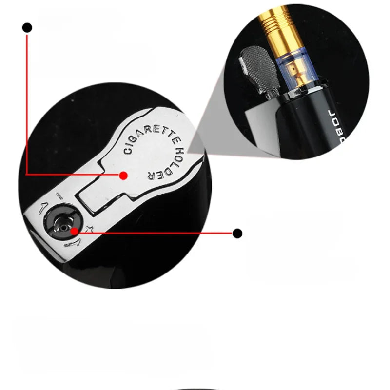 Detailed view of the tactical lighter's refillable butane valve