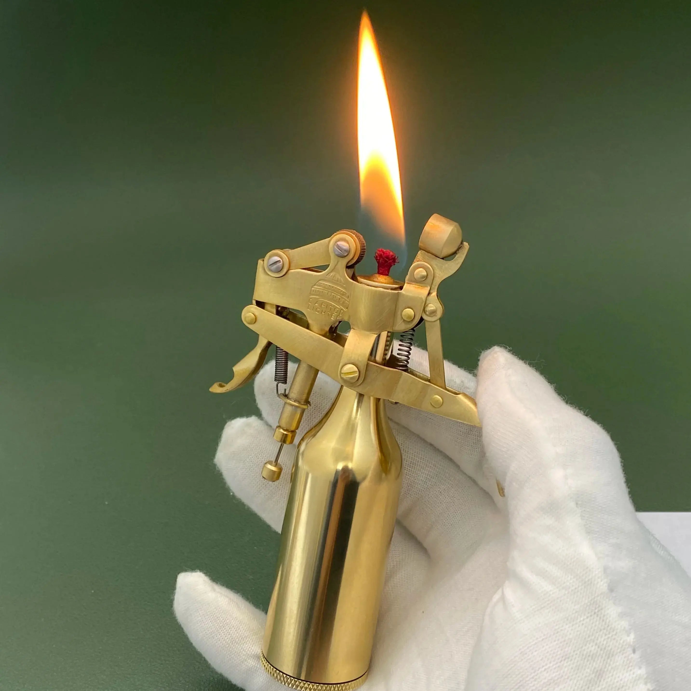 Close-up of the Antique Mechanical Handcrafted Kerosene Lighter