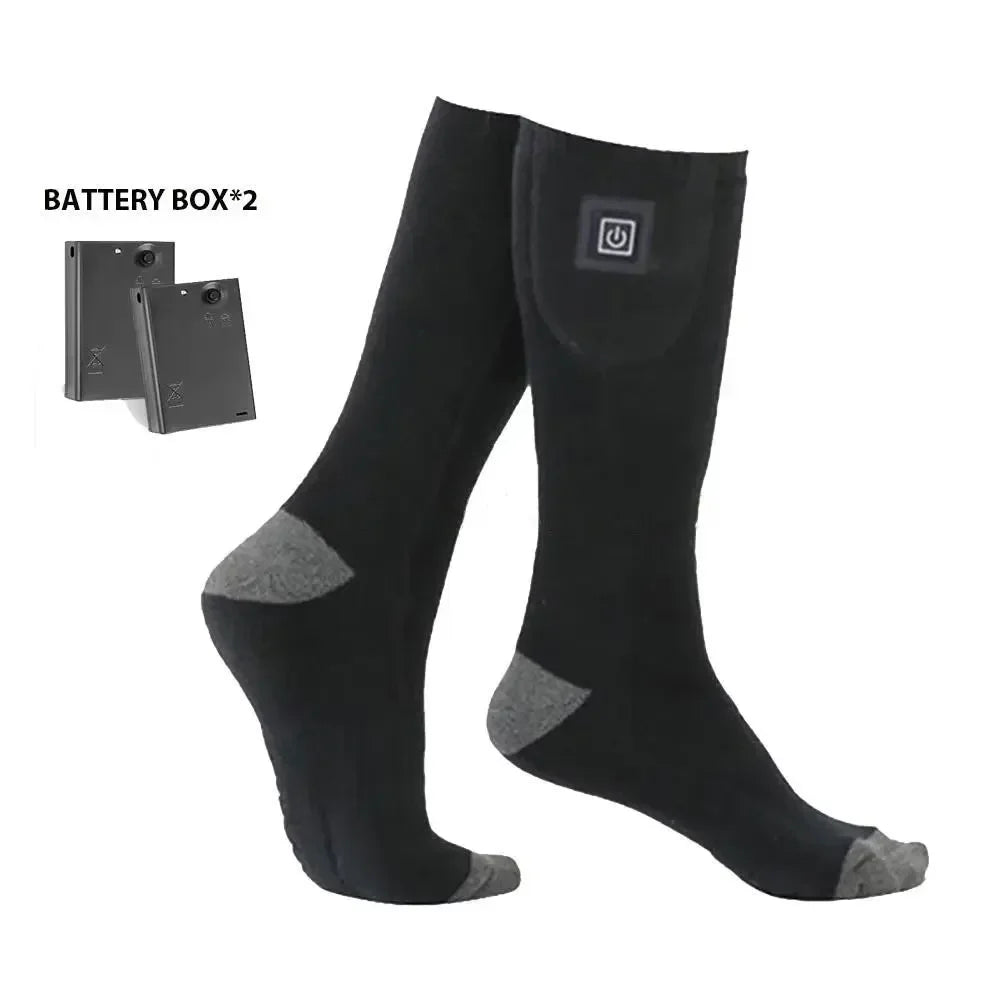 The soft, comfortable, and durable material of the electric winter socks