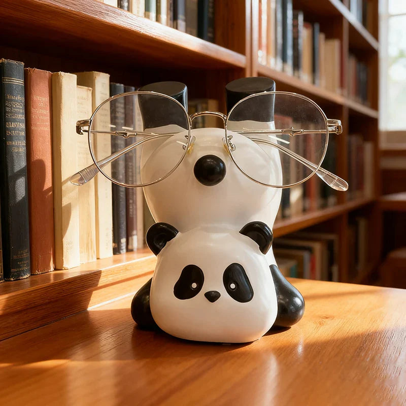 Lifestyle present showing the panda holder on a nightstand