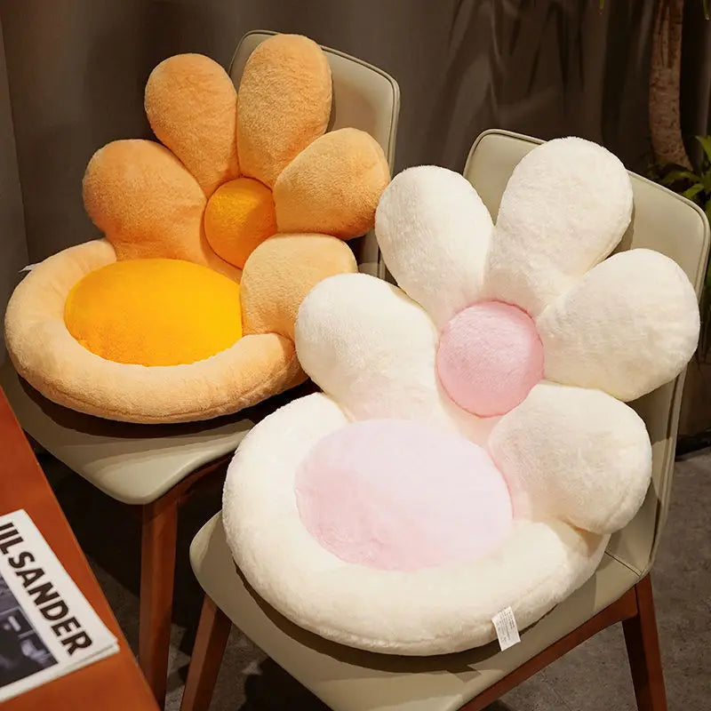 Ergonomic sunflower cushion on a dining chair for comfort